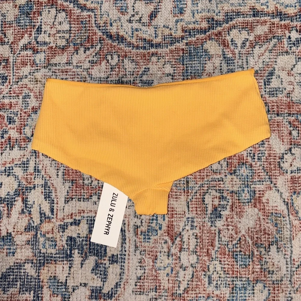 Zulu & Zephyr Mandarin Rib Hipster Brief Bikini Bottoms SZ US 6 NWT - Picture 3 of 4